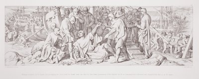 William Stumbles as He Lands, but, Grasping the Earth with His Hand, Calls Out that He Takes Possession of the English Soil, and So Reassures His Followers, Who Regarded His Fall as an Ill Omen by Daniel Maclise
